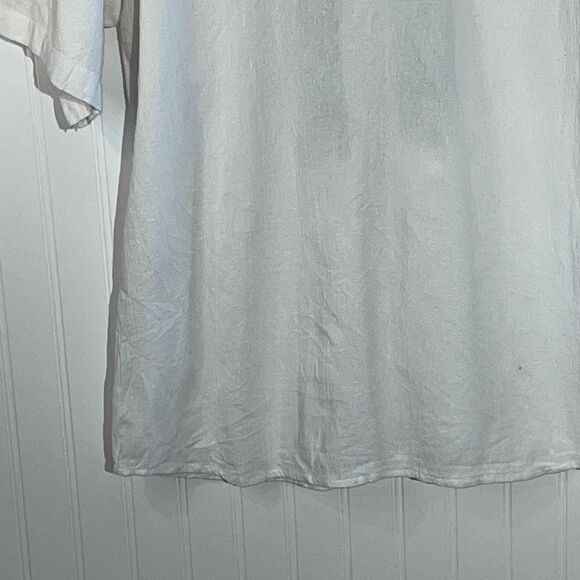 Vintage Malri Hand Made Embroidered White Button Down Mens XXL Short Sleeve - Picture 8 of 11